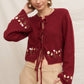 Tie Front Floral Embroidered Sweater Cardigan - Purpose + Passion Boutique