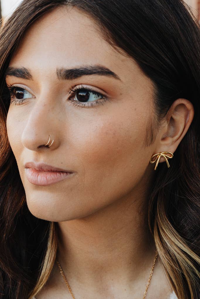 Tied Grace Gold Earrings - Purpose + Passion Boutique