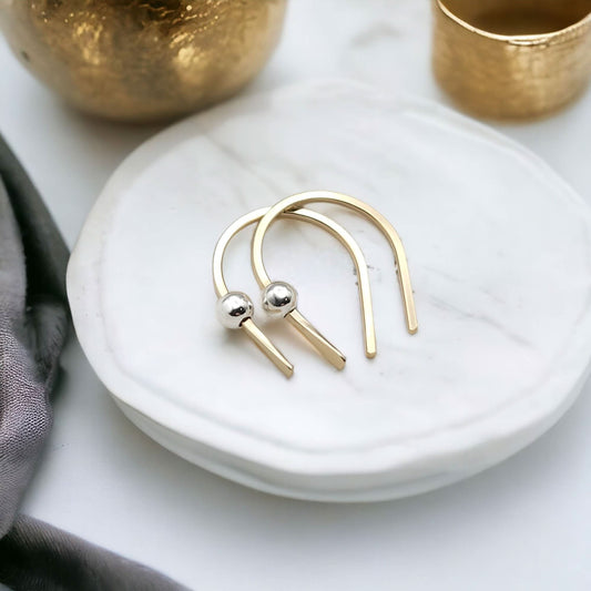 Tiny Gold and Silver Hugger Earrings - Purpose + Passion Boutique