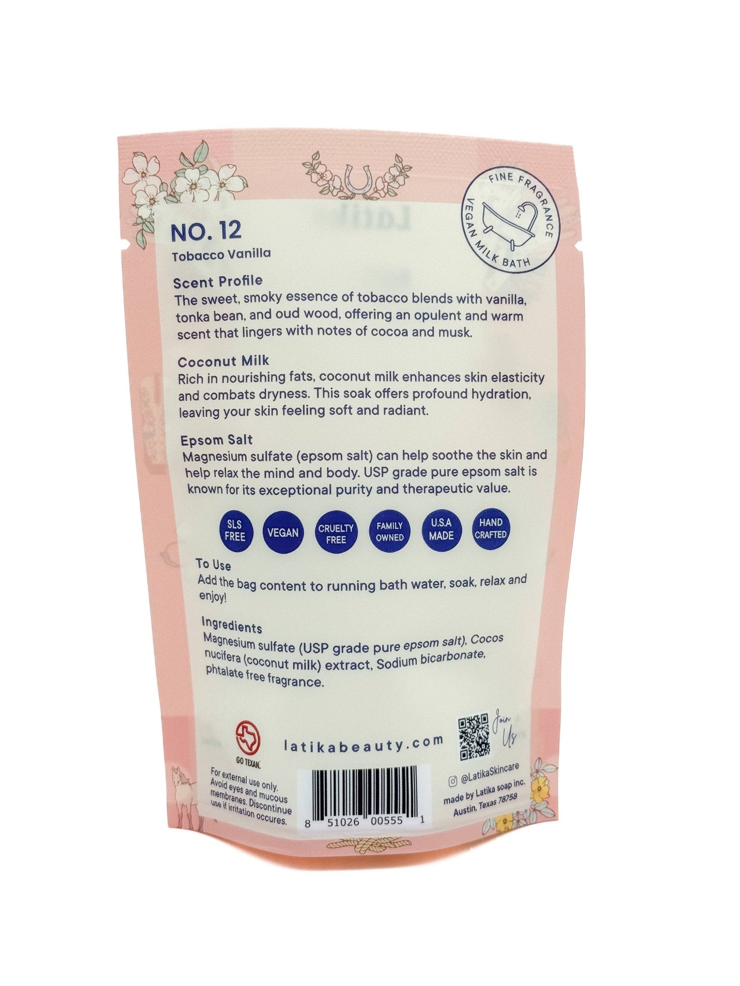 Tobacco - Vanilla – Vegan Milk Bath Soak - Purpose + Passion Boutique