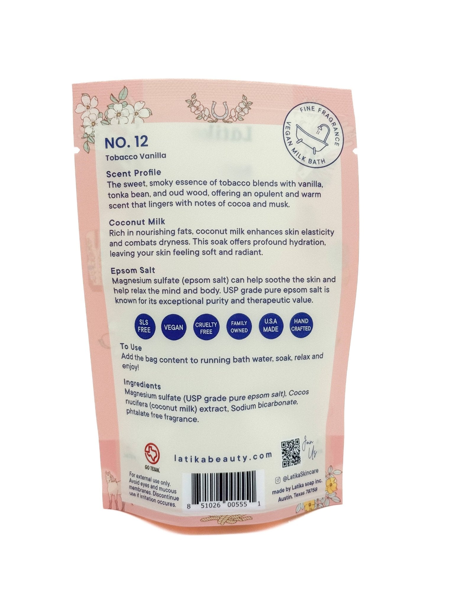 Tobacco - Vanilla – Vegan Milk Bath Soak - Purpose + Passion Boutique