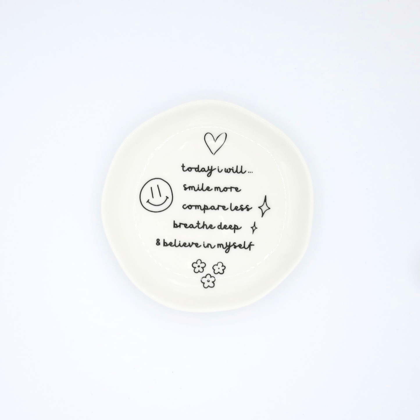Today I Will Smile More Round Trinket Tray - Purpose + Passion Boutique