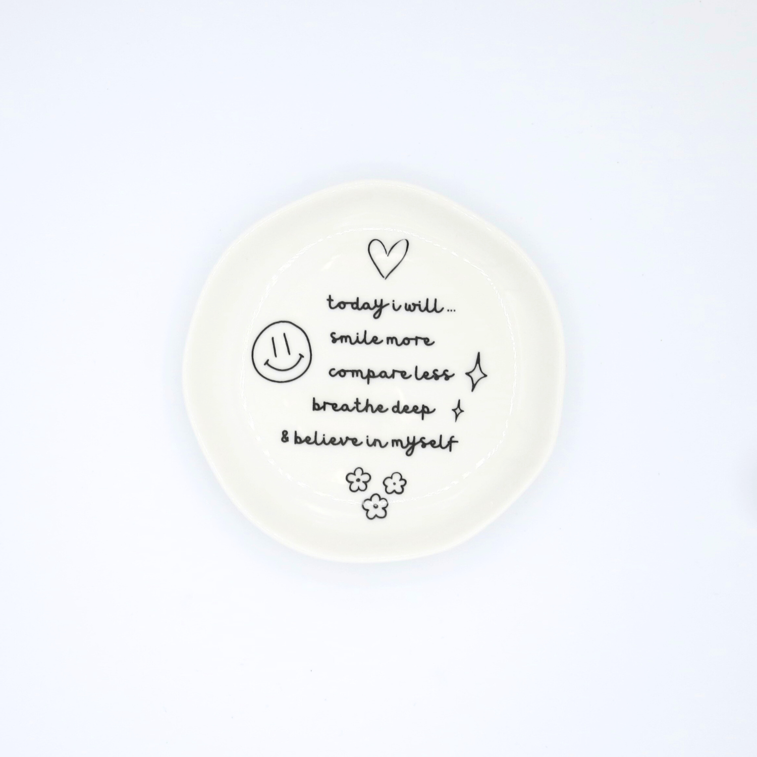 Today I Will Smile More Round Trinket Tray - Purpose + Passion Boutique