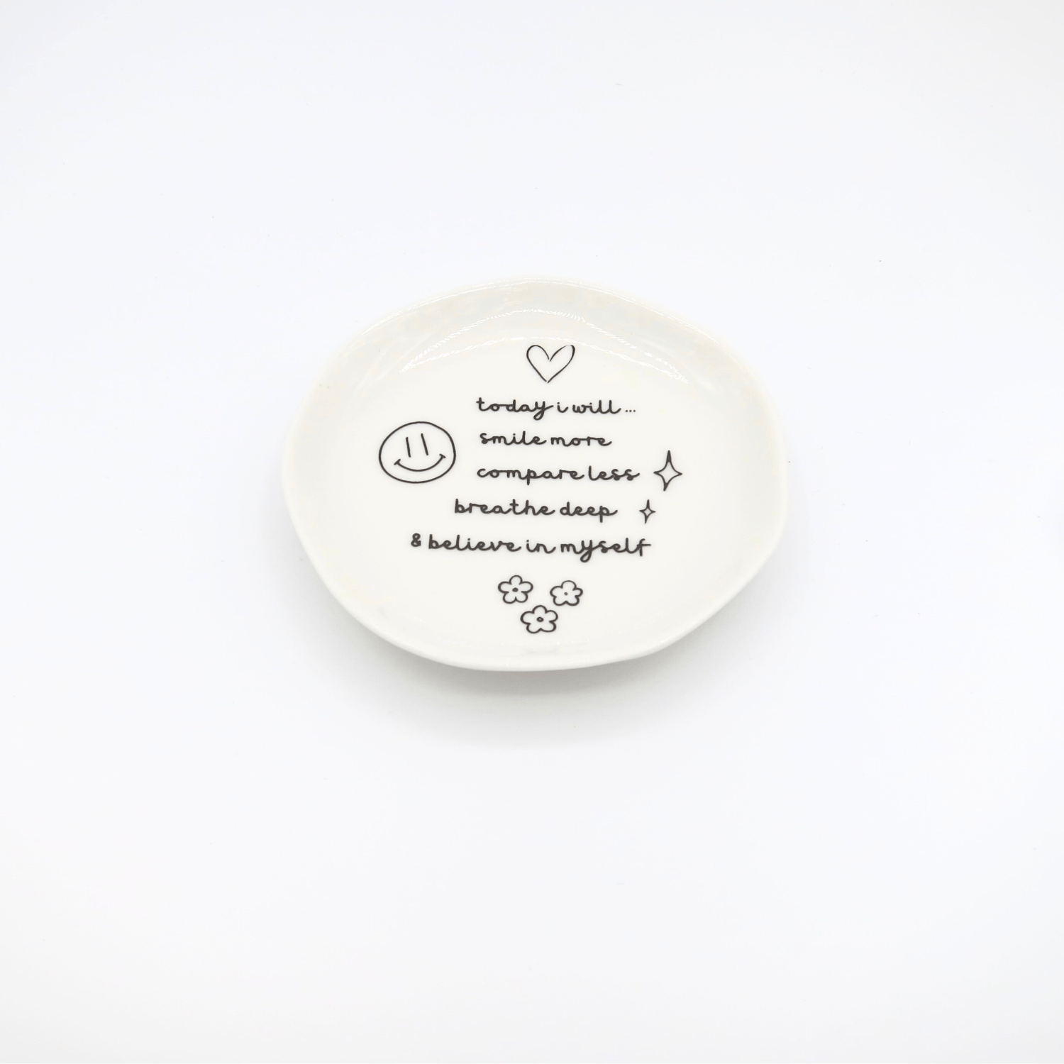 Today I Will Smile More Round Trinket Tray - Purpose + Passion Boutique