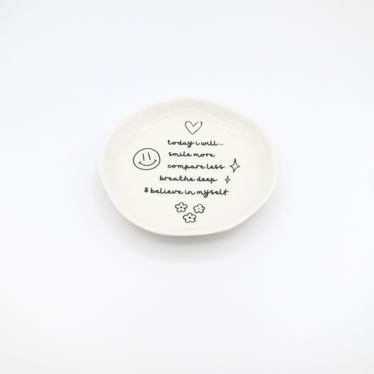 Today I Will Smile More Round Trinket Tray - Purpose + Passion Boutique