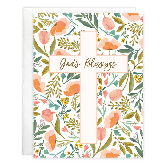 Tulip Cross With Scripture Religious Greeting Card - Purpose + Passion Boutique