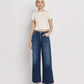 Tummy Control Dark Denim Super High Rise Wide Leg Jean - Purpose + Passion Boutique