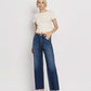 Tummy Control Dark Denim Super High Rise Wide Leg Jean - Purpose + Passion Boutique