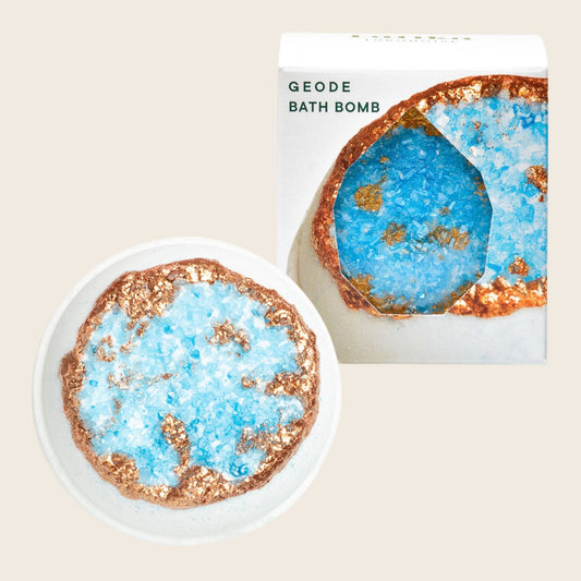 Turquoise, Blue + Gold Crystal Geode Bath Bomb - Purpose + Passion Boutique