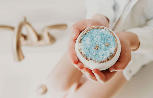 Turquoise, Blue + Gold Crystal Geode Bath Bomb - Purpose + Passion Boutique