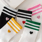 Two Stripes Print Crew Socks - Purpose + Passion Boutique