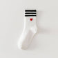 Two Stripes Print Crew Socks - Purpose + Passion Boutique
