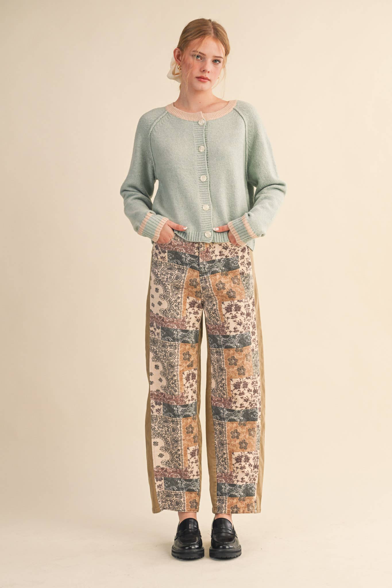 Two - Tone Sweater Cardigan - Purpose + Passion Boutique