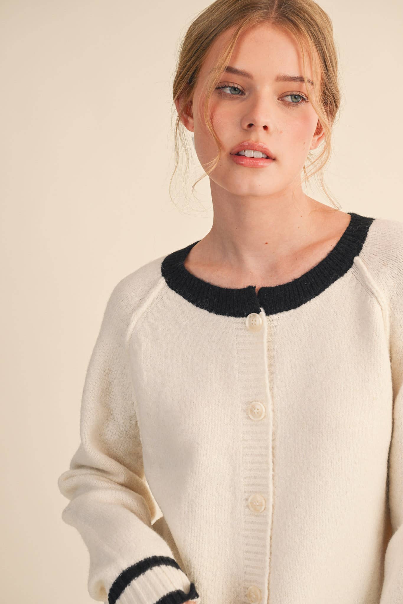 Two - Tone Sweater Cardigan - Purpose + Passion Boutique