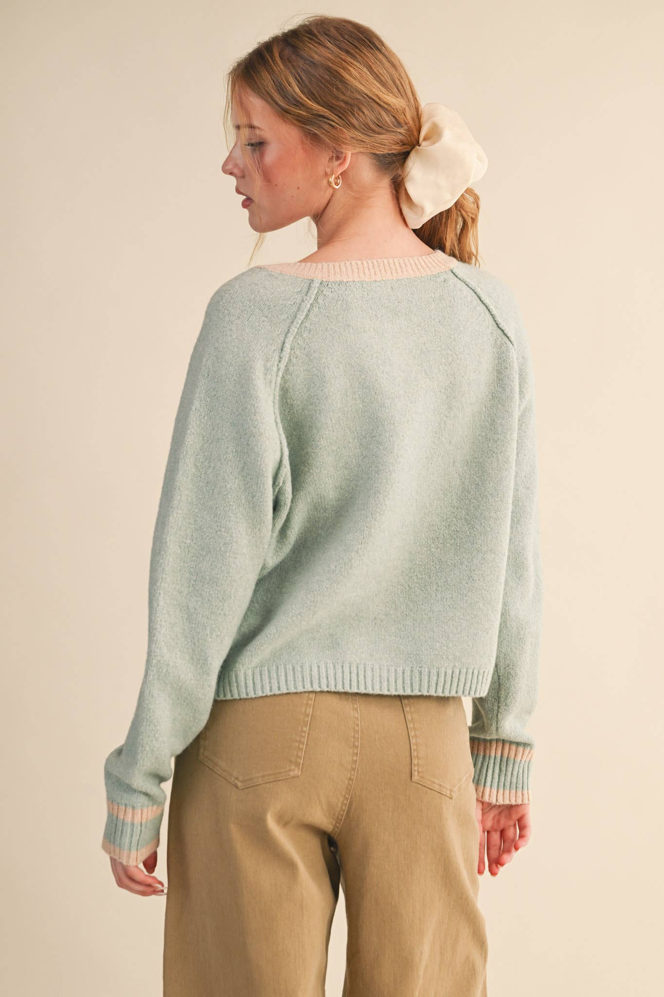 Two - Tone Sweater Cardigan - Purpose + Passion Boutique