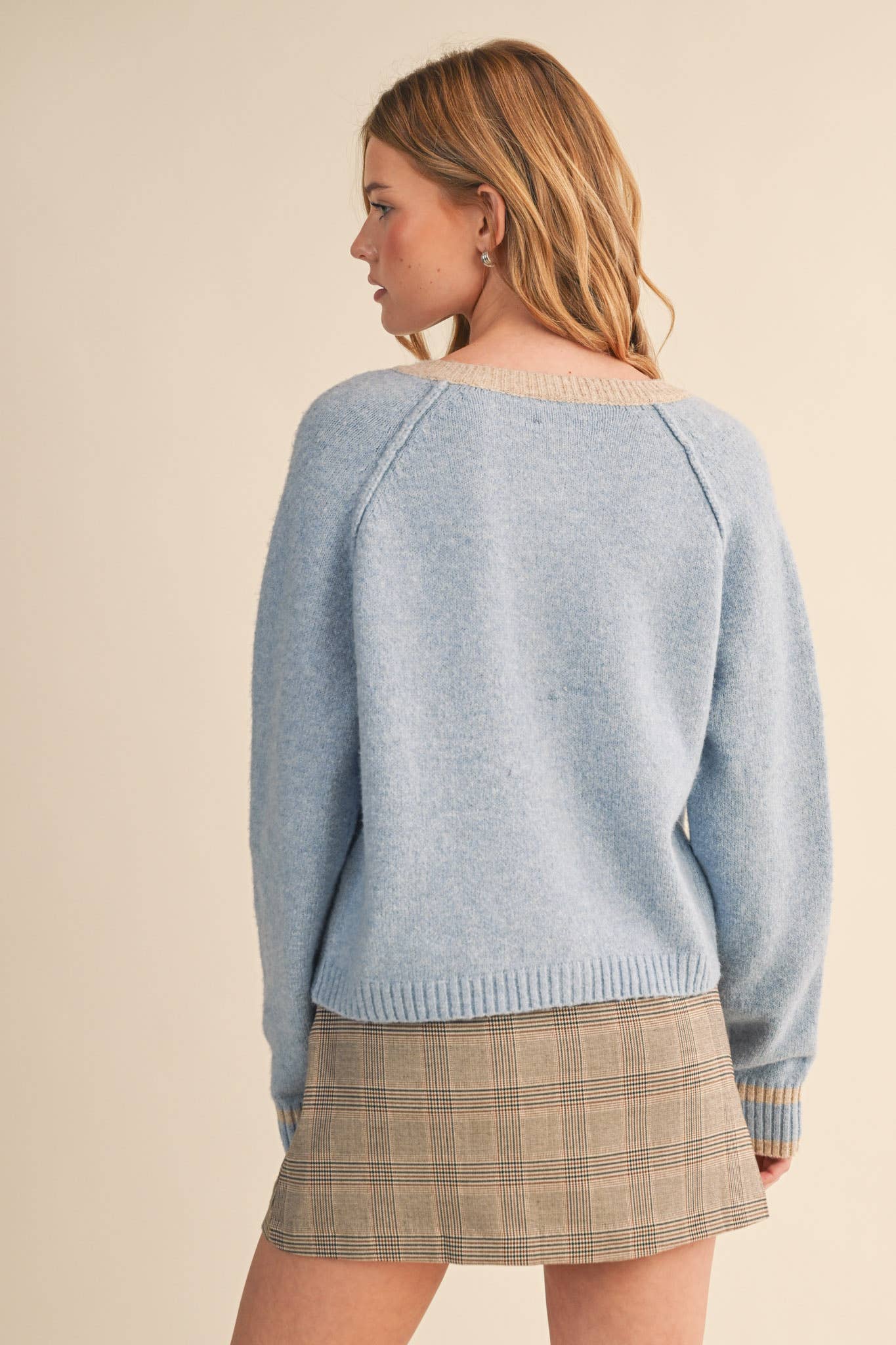 Two - Tone Sweater Cardigan - Purpose + Passion Boutique