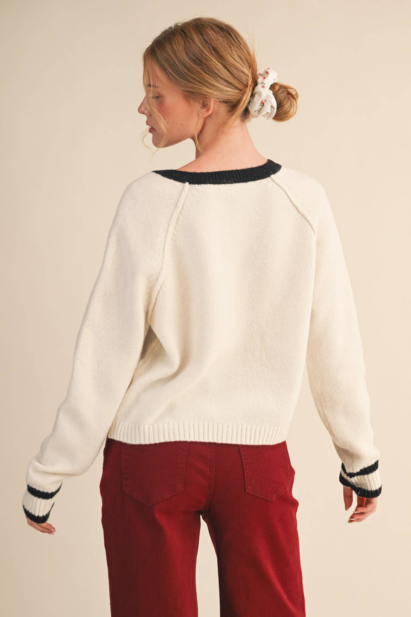 Two - Tone Sweater Cardigan - Purpose + Passion Boutique