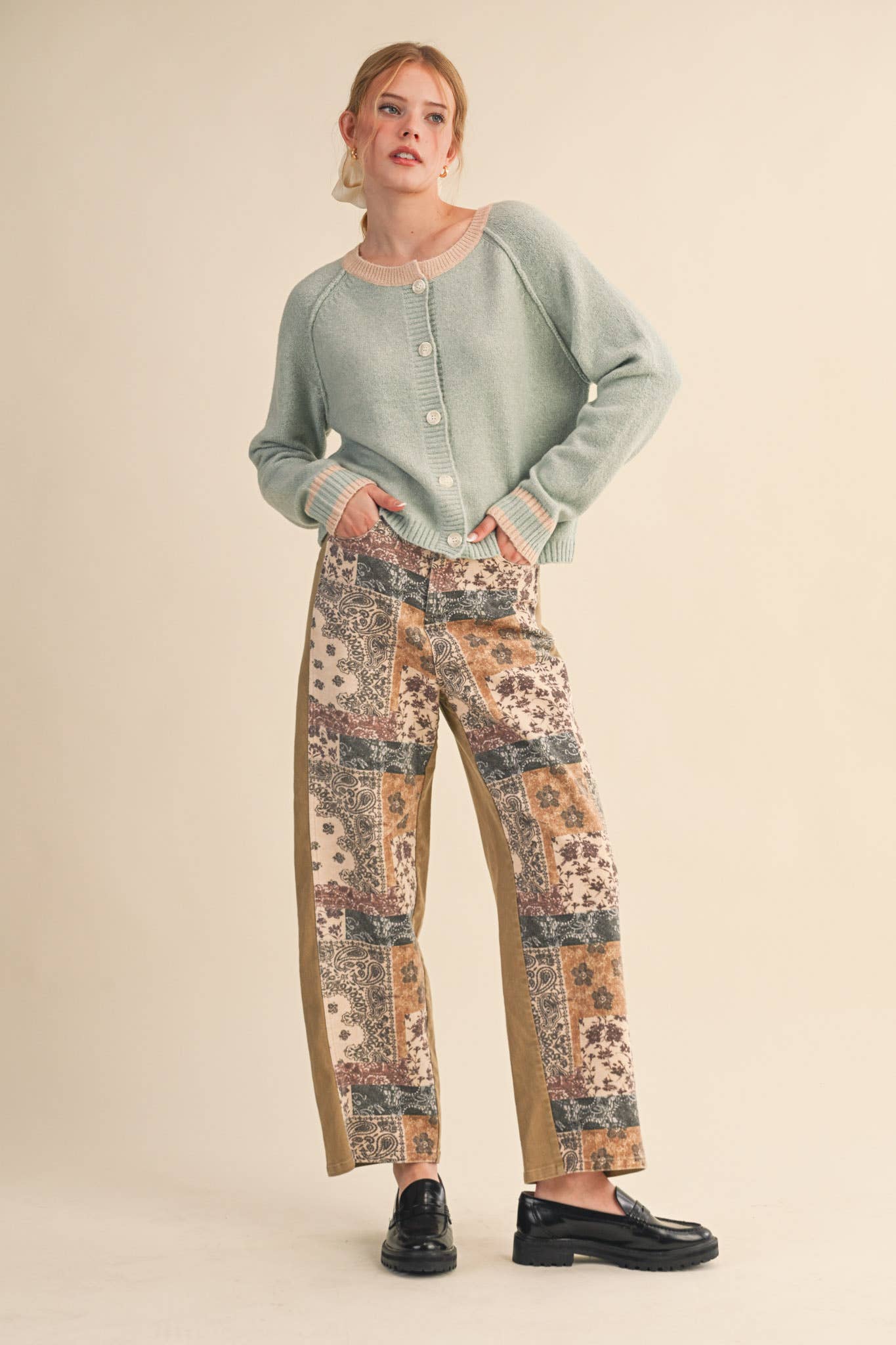 Two - Tone Sweater Cardigan - Purpose + Passion Boutique