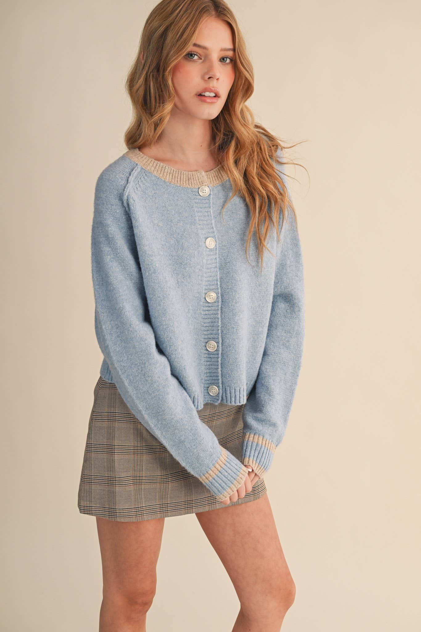 Two - Tone Sweater Cardigan - Purpose + Passion Boutique