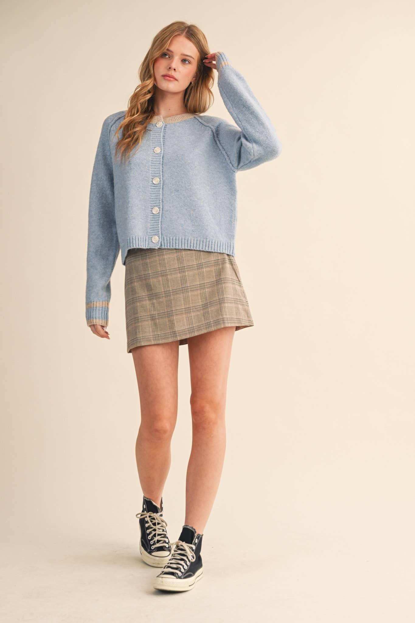 Two - Tone Sweater Cardigan - Purpose + Passion Boutique