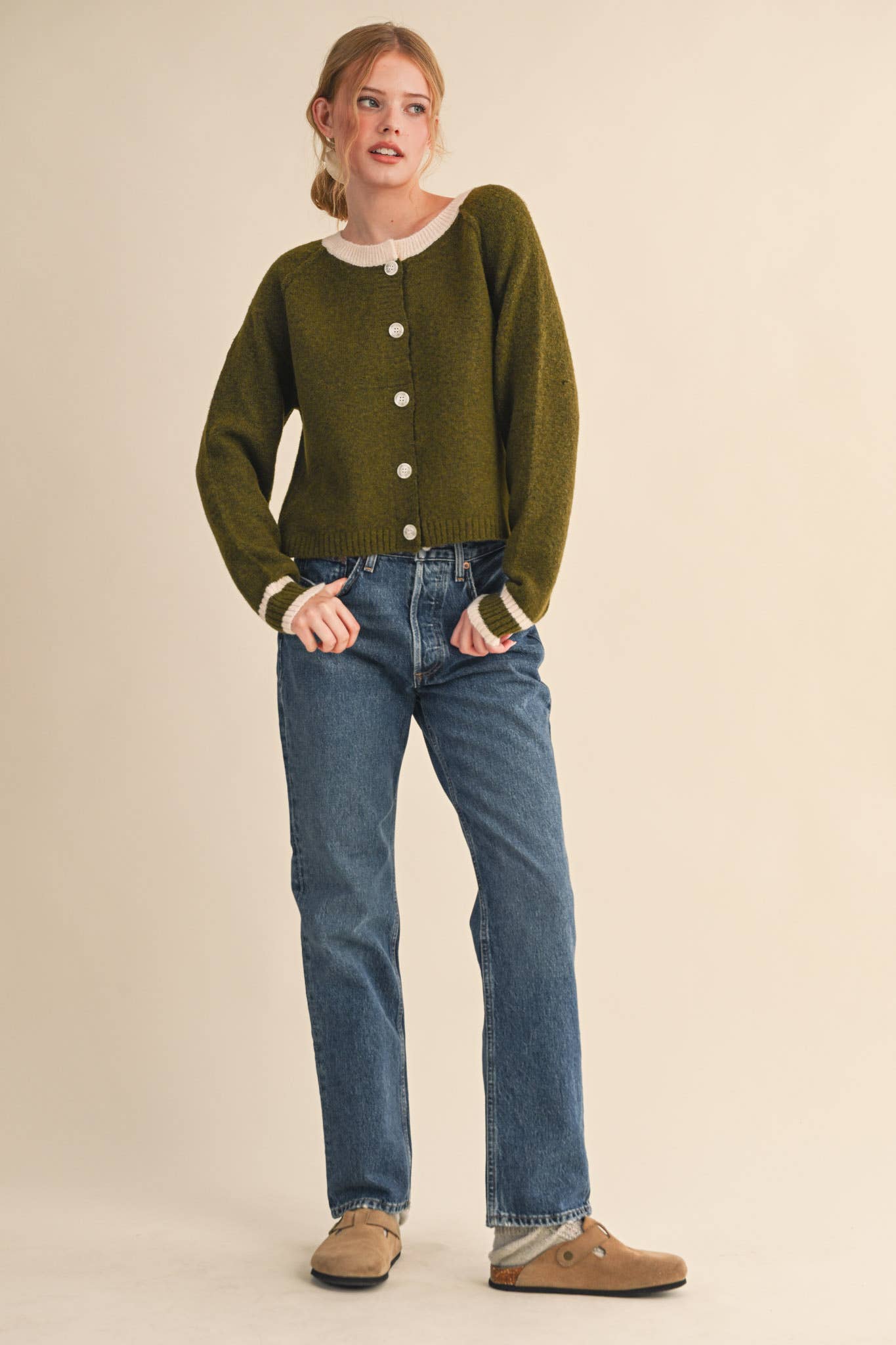 Two - Tone Sweater Cardigan - Purpose + Passion Boutique