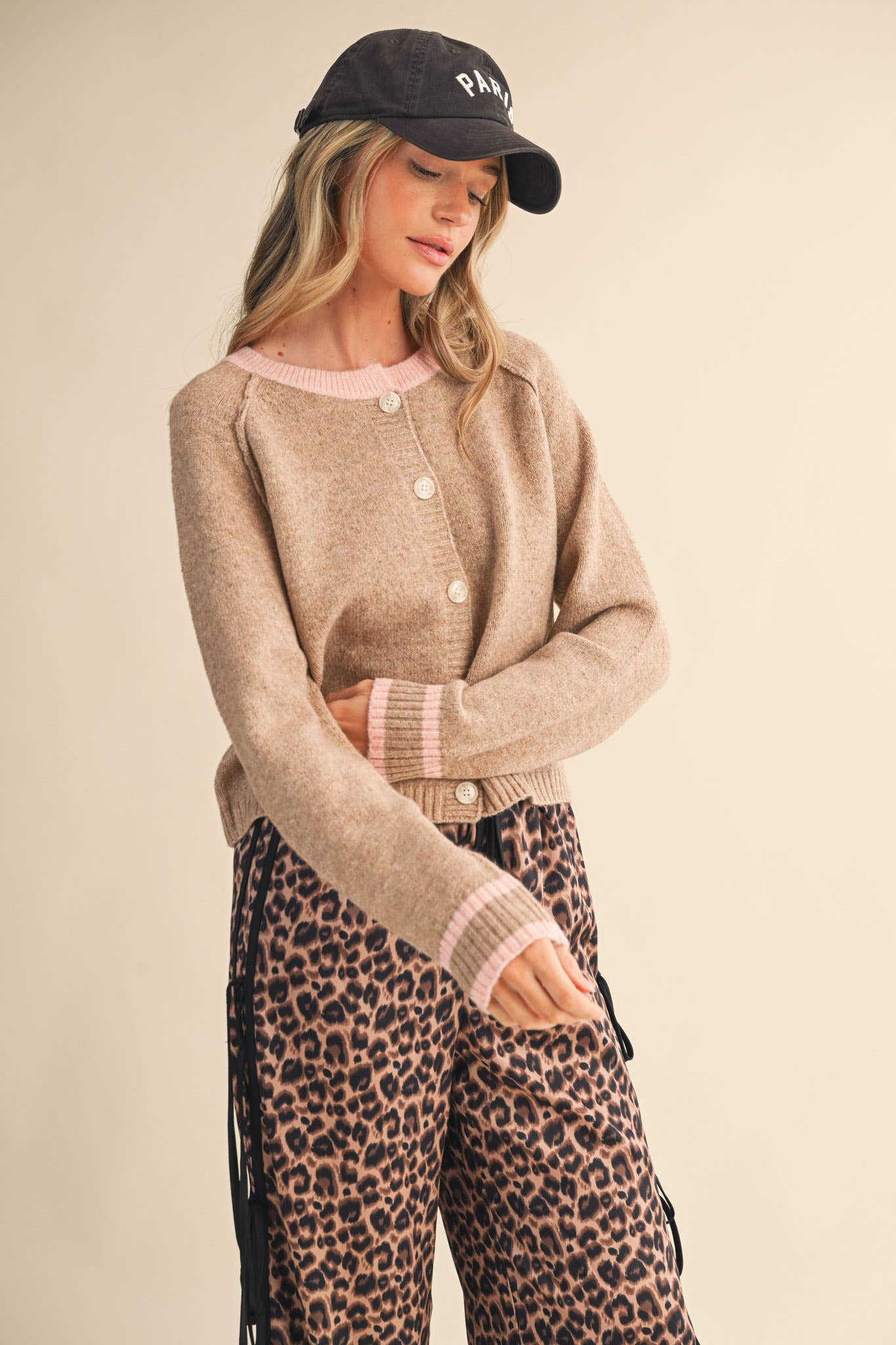 Two - Tone Sweater Cardigan - Purpose + Passion Boutique