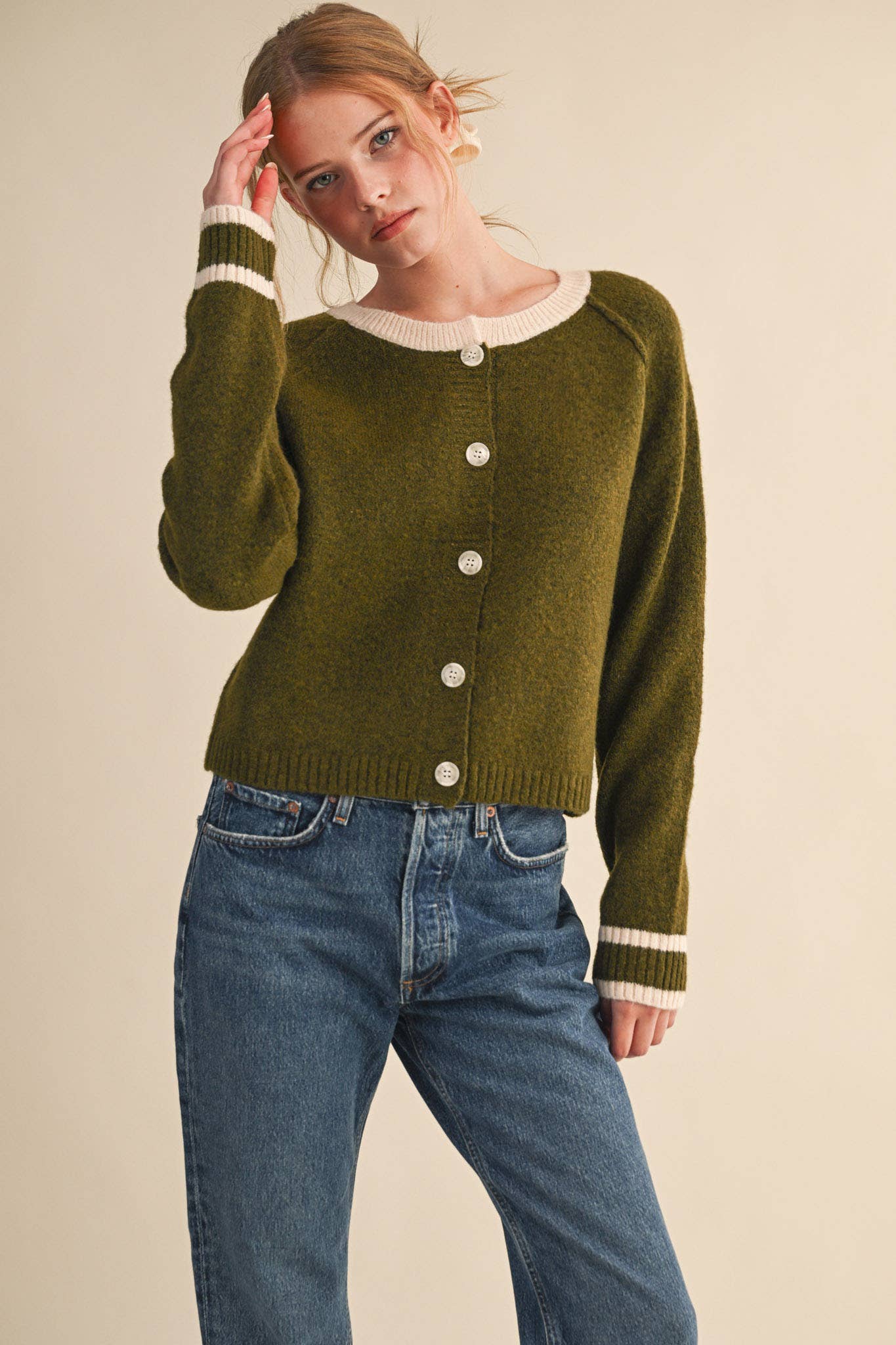 Two - Tone Sweater Cardigan - Purpose + Passion Boutique