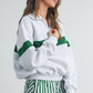 Two - Toned Grey / Green Half Zip Collar Sweatshirt - Purpose + Passion Boutique