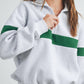 Two - Toned Grey / Green Half Zip Collar Sweatshirt - Purpose + Passion Boutique