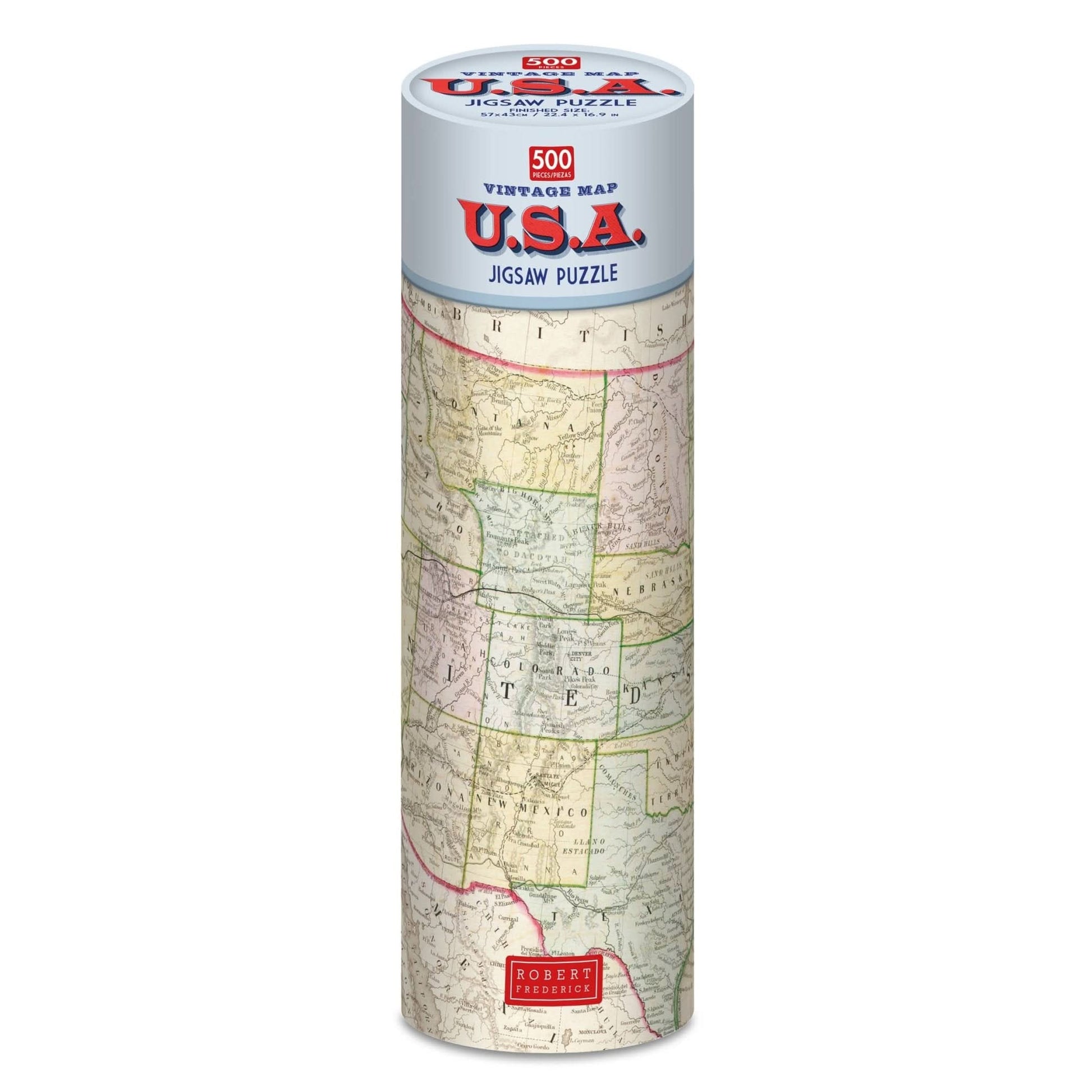 USA Vintage Map 500 Piece Jigsaw in a Tube - Purpose + Passion Boutique