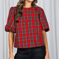 V - Back 2 Bow Plaid Blouse - Purpose + Passion Boutique