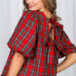 V - Back 2 Bow Plaid Blouse - Purpose + Passion Boutique