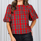 V - Back 2 Bow Plaid Blouse - Purpose + Passion Boutique