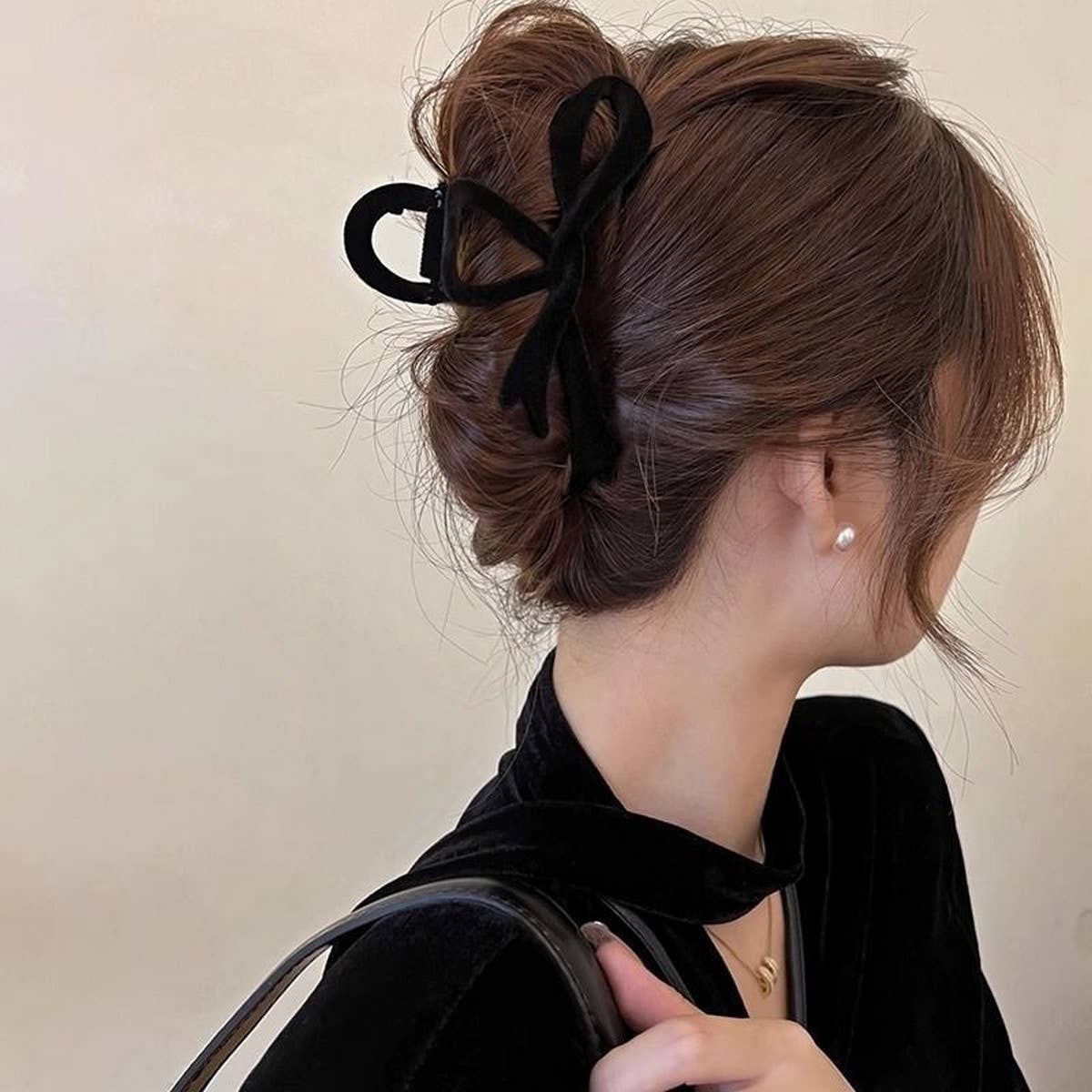 Velvet Bow Hair Clip Claw - Purpose + Passion Boutique