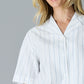 Vertical Stripe Half Sleeve Button Down Shirt - Purpose + Passion Boutique