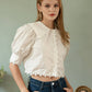 Vintage Floral Lace Trim Blouse - Purpose + Passion Boutique