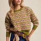 Vintage Green Western Jacquard Knit Sweater - Purpose + Passion Boutique
