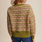 Vintage Green Western Jacquard Knit Sweater - Purpose + Passion Boutique