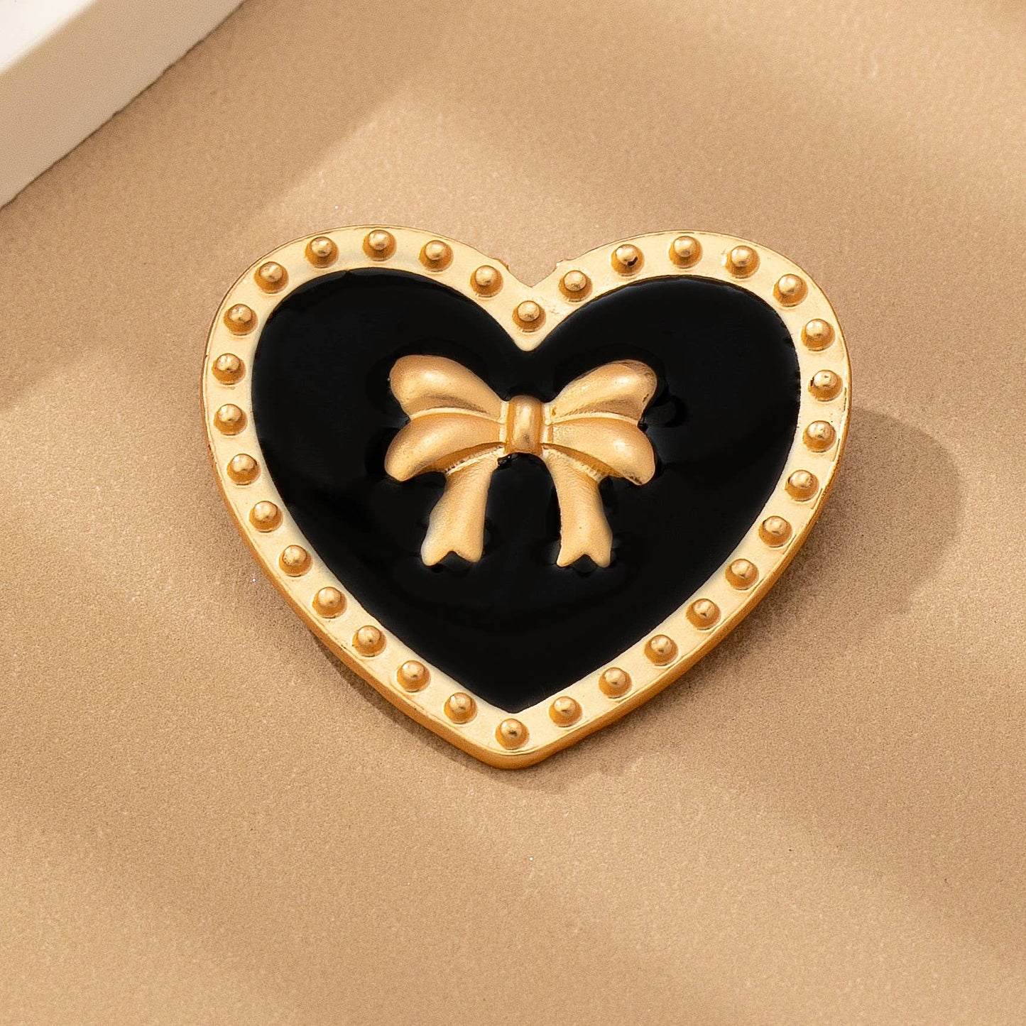 Vintage Heart Ribbon Epoxy Gold Brooch - Purpose + Passion Boutique