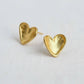 Vintage Inspired Gold - Toned Textured Heart Stud Earrings - Purpose + Passion Boutique