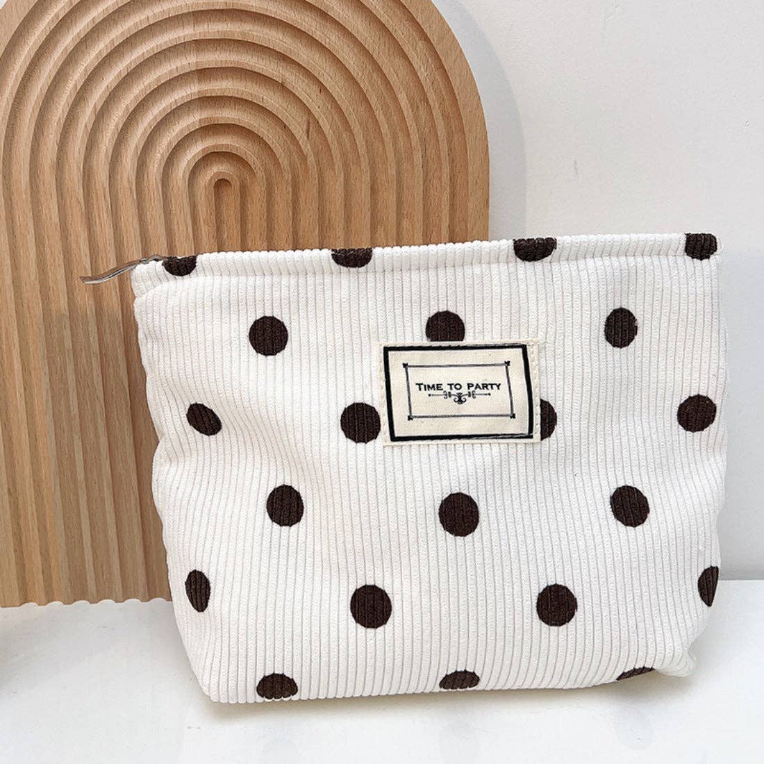 Vintage Polka Dot Corduroy Makeup Bag - Purpose + Passion Boutique