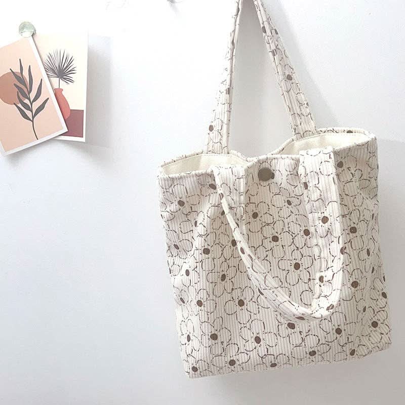 Vintage Sakura Corduroy Small Tote Bag - Purpose + Passion Boutique