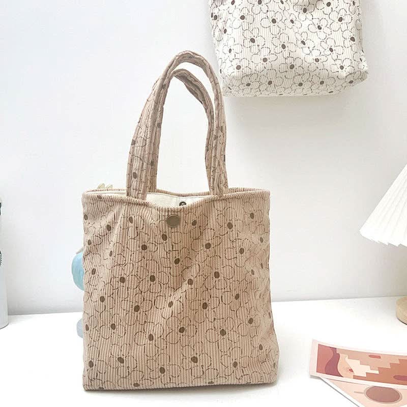 Vintage Sakura Corduroy Small Tote Bag - Purpose + Passion Boutique