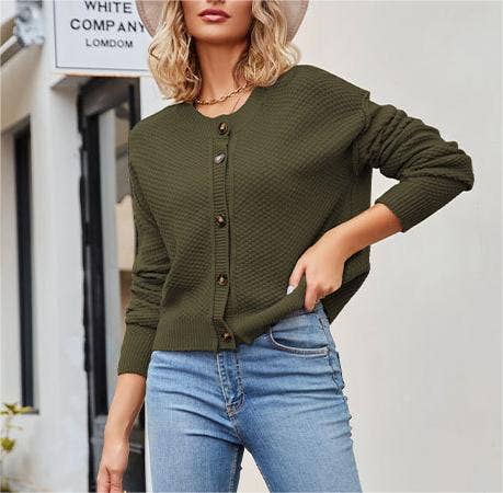 Vintage Single - Breasted Button - Knit Cardigan - Purpose + Passion Boutique