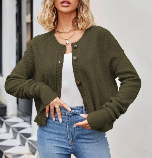 Vintage Single - Breasted Button - Knit Cardigan - Purpose + Passion Boutique