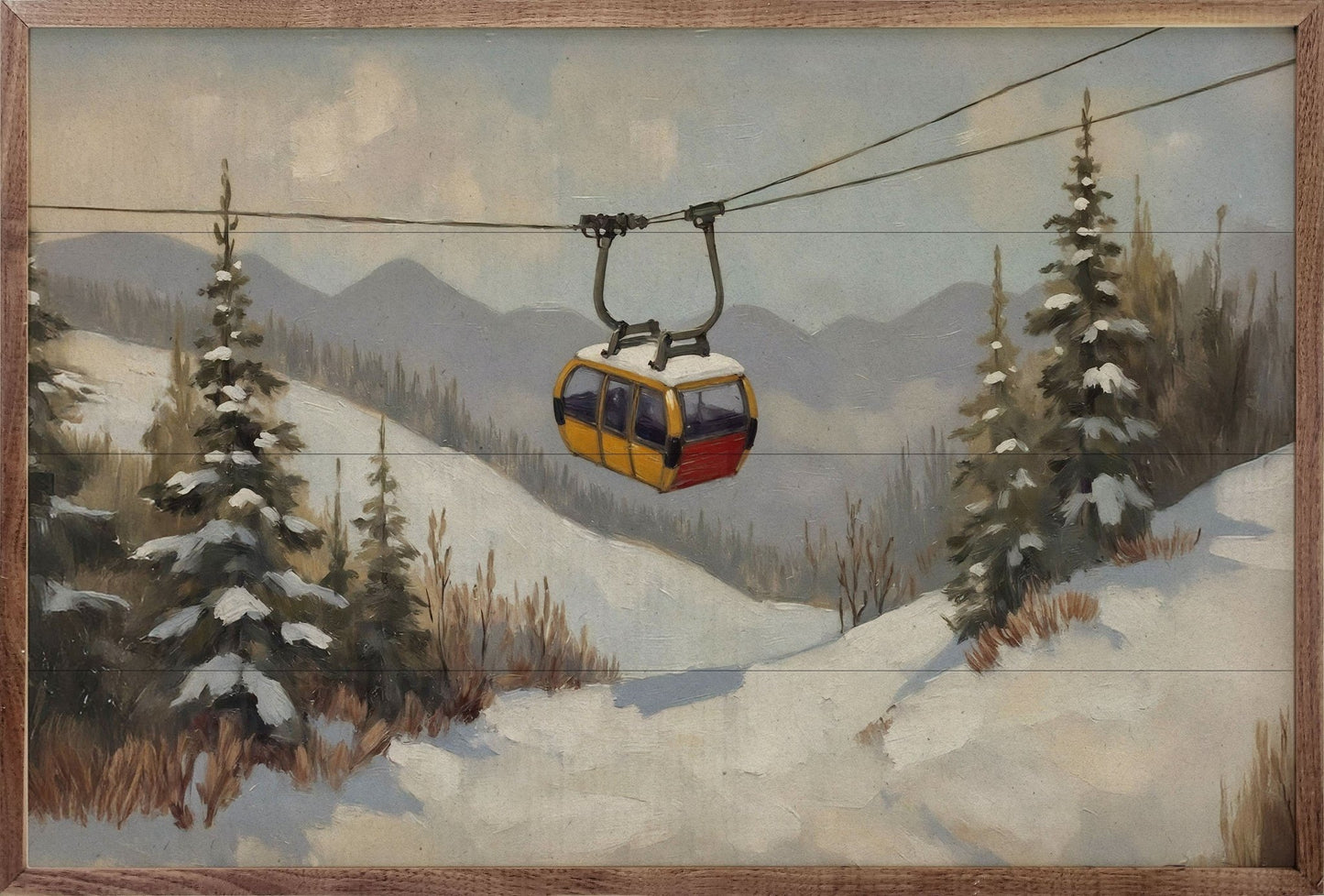 Vintage Ski Lift In Mountains 8x5 - Purpose + Passion Boutique