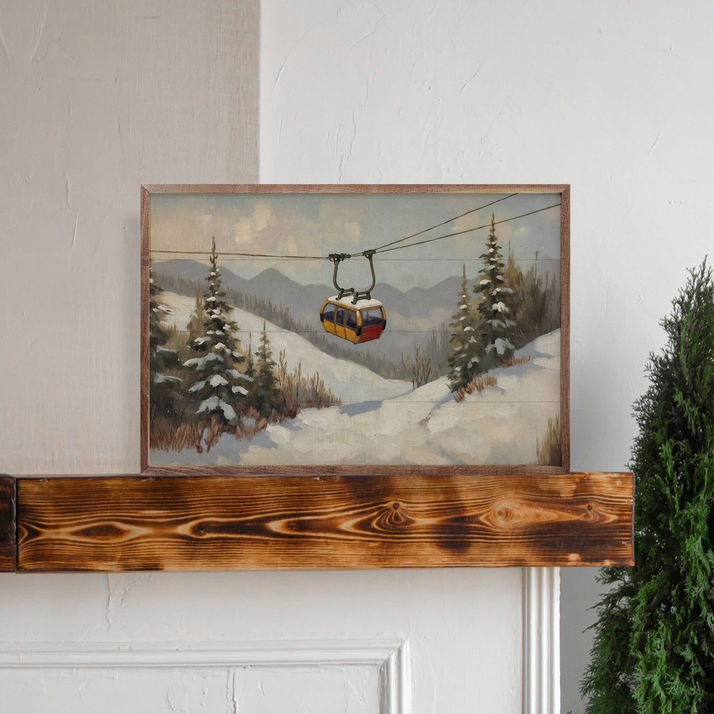 Vintage Ski Lift In Mountains 8x5 - Purpose + Passion Boutique