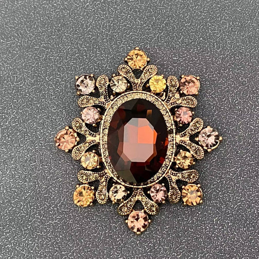 Vintage Sparkling Glass & Rhinestone Snowflake Brooch - Purpose + Passion Boutique