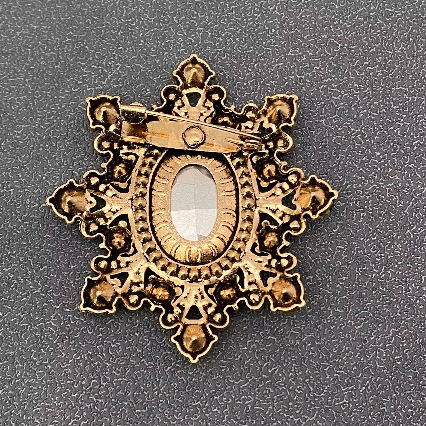 Vintage Sparkling Glass & Rhinestone Snowflake Brooch - Purpose + Passion Boutique