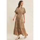 Vintage Textured Mocha Floral Maxi Dress - Purpose + Passion Boutique